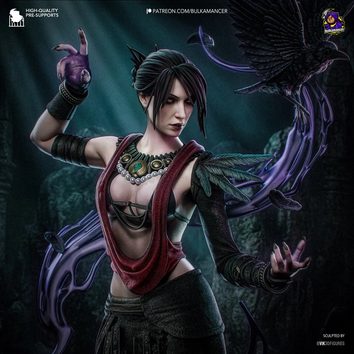 Morrigan | Fan Art | 3D Printed Resin Model Garage Kit | *Un-Painted* | Bulkamancer