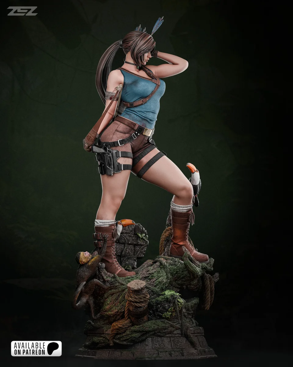 Lara Croft | Fan Art | 3D Printed Resin Model Garage Kit | *Un-Painted* | ZEZ Studio 11