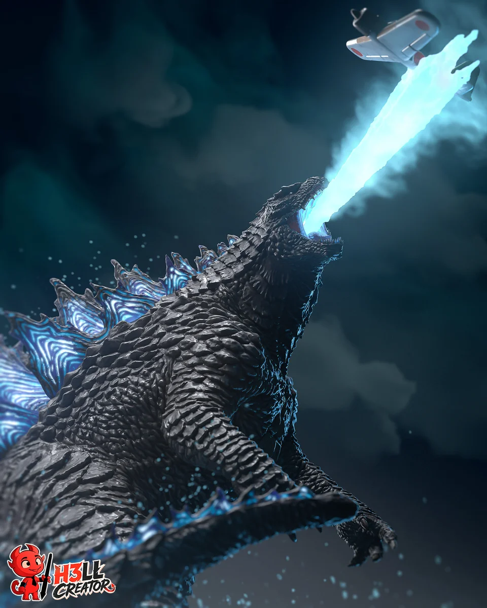 Godzilla | Fan Art | 3D Printed Resin Model Garage Kit | *Un-Painted* | H3LL Creator 7