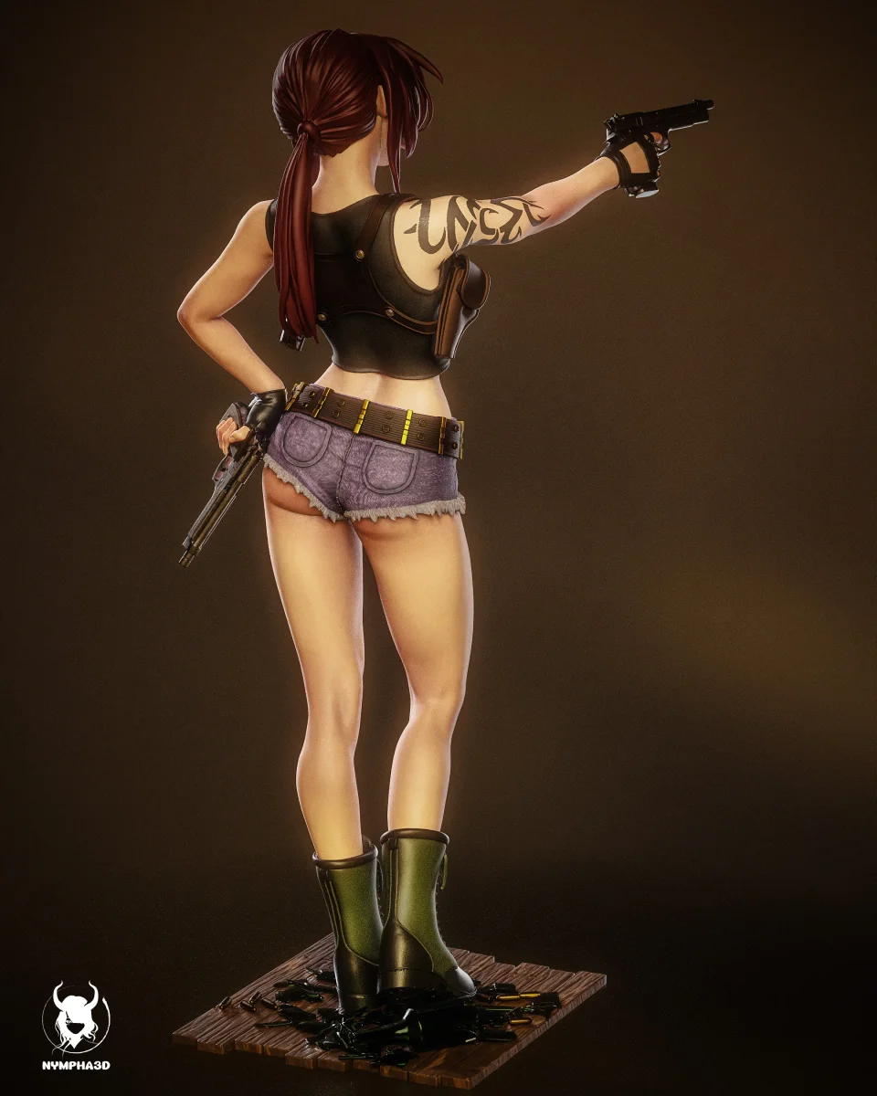 Revy | Fan Art | 3D Printed Resin Model Garage Kit | *Un-Painted* | Nympha3D 4