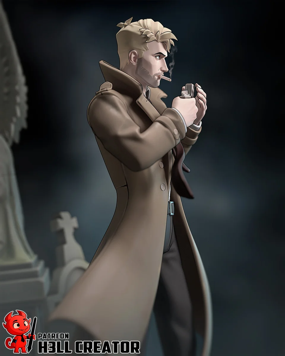 John Constantine | Fan Art | 3D Printed Resin Model Garage Kit | *Un-Painted* | H3LL Creator 3