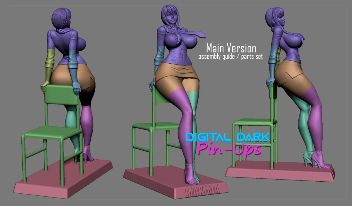 Makima | Fan Art | 3D Printed Resin Model Garage Kit | *Un-Painted* | Digital Dark 4