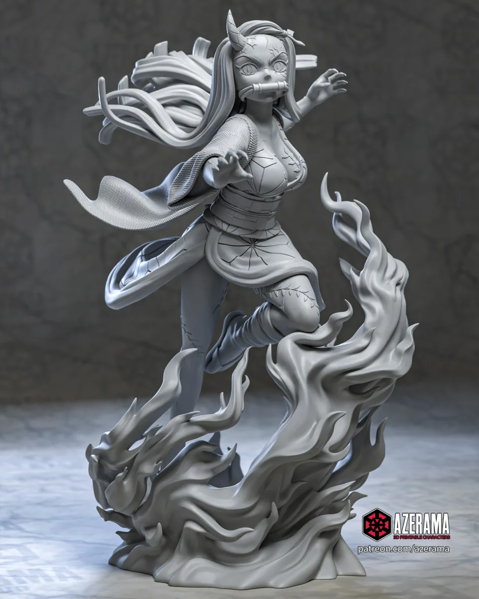 Nezuko | Fan Art | 3D Printed Resin Model Garage Kit | *Un-Painted* | Azerama 3