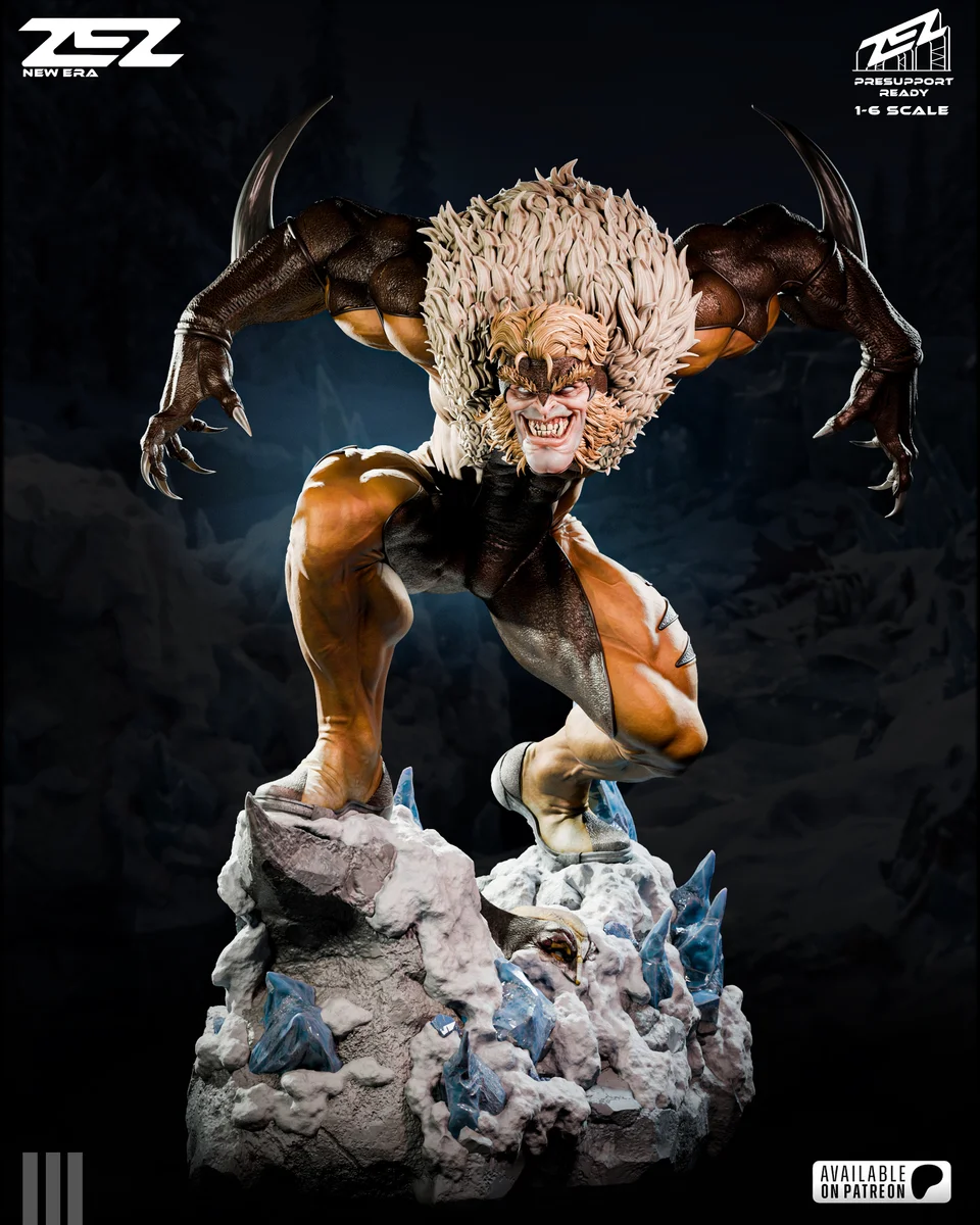 Sabretooth | Fan Art | 3D Printed Resin Model Garage Kit | *Un-Painted* | ZEZ Studio