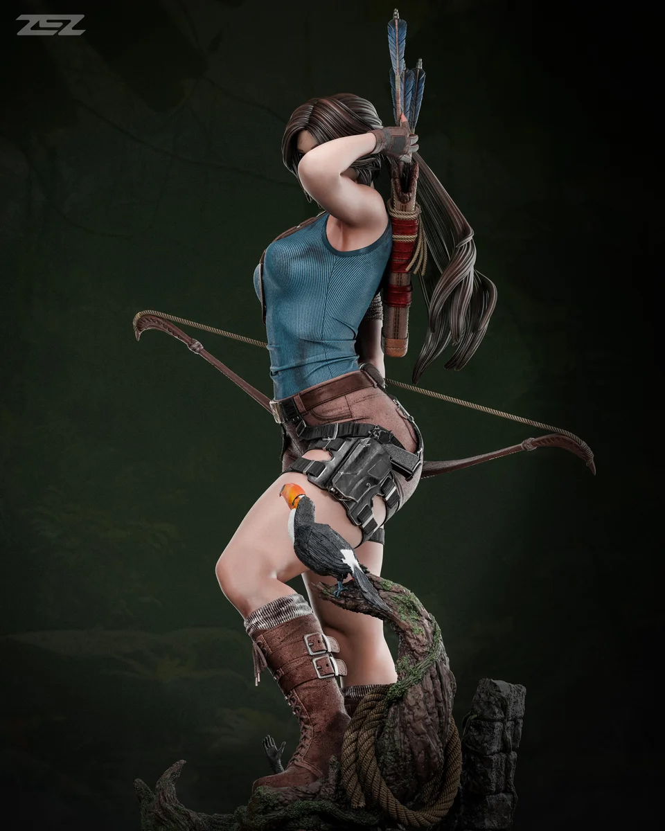 Lara Croft | Fan Art | 3D Printed Resin Model Garage Kit | *Un-Painted* | ZEZ Studio 9
