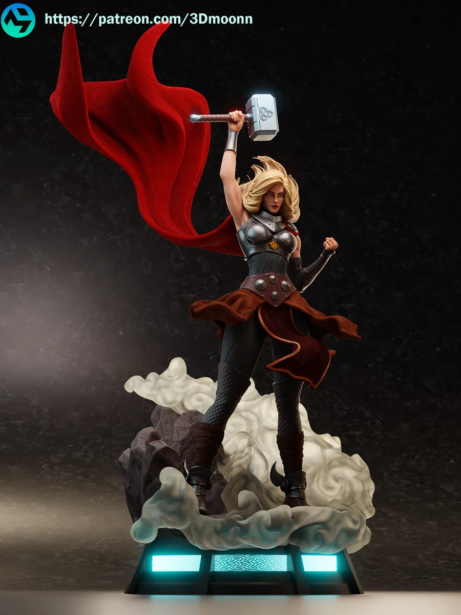 Lady Thor Jane Foster | Fan Art | 3D Printed Resin Model Garage Kit | *Un-Painted* | 3DMoonn 3