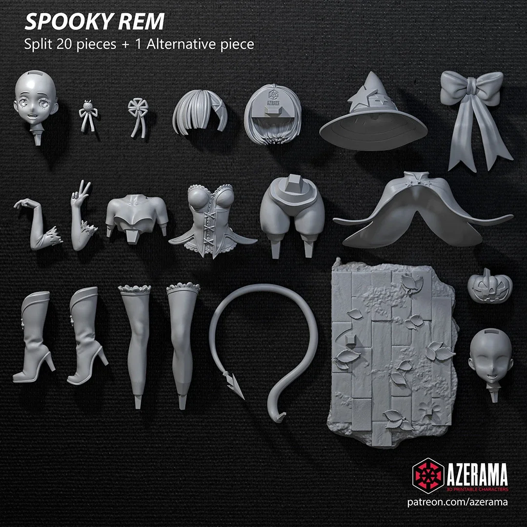Spooky Rem | Fan Art | 3D Printed Resin Model Garage Kit | *Un-Painted* | Azerama 5