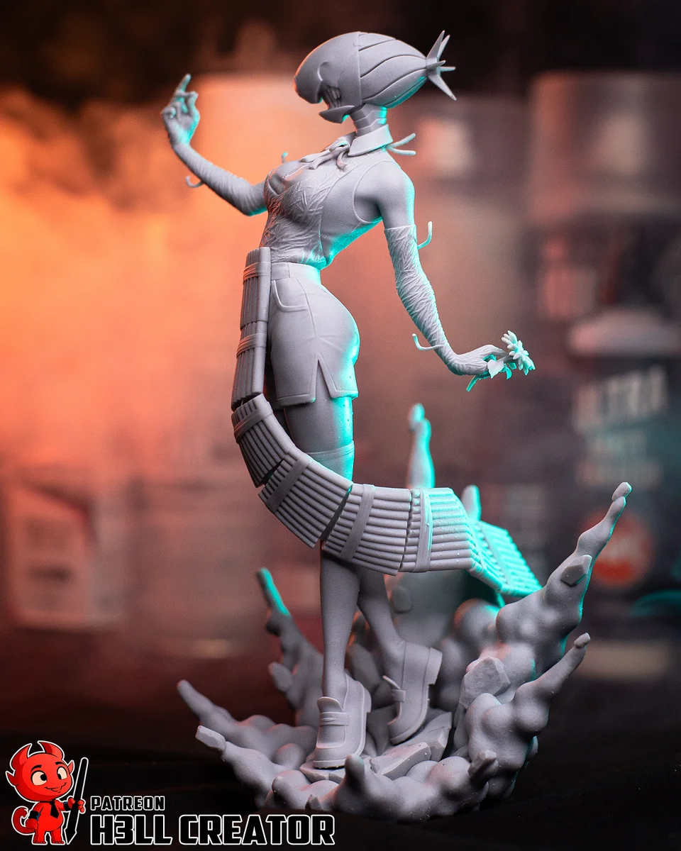 Reze | Fan Art | 3D Printed Resin Model Garage Kit | *Un-Painted* | H3LL Creator 10