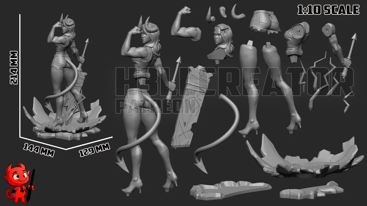 Malevola | Fan Art | 3D Printed Resin Model Garage Kit | *Un-Painted* | H3LL Creator 13