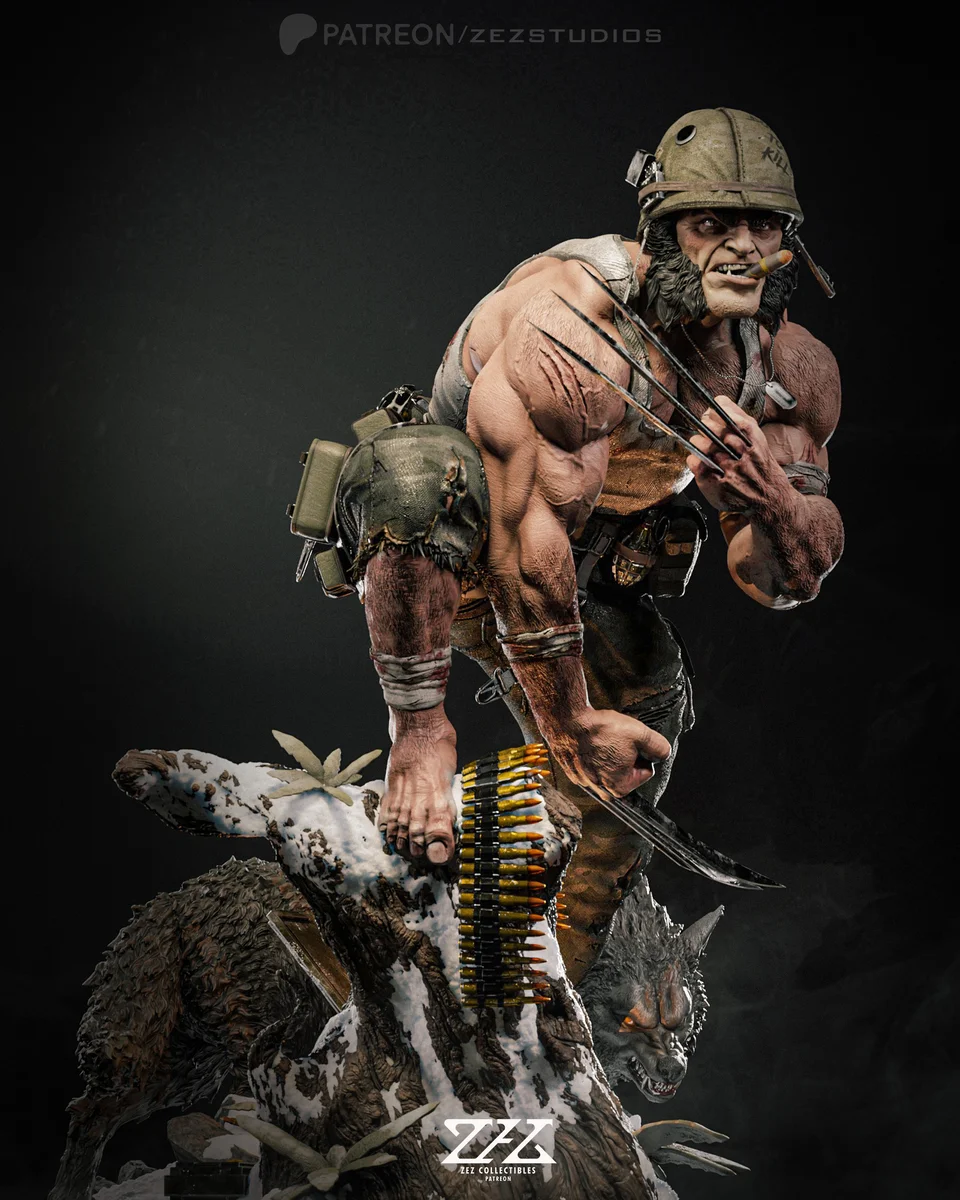 Wolverine | Fan Art | 3D Printed Resin Model Garage Kit | *Un-Painted* | ZEZ Studio 6