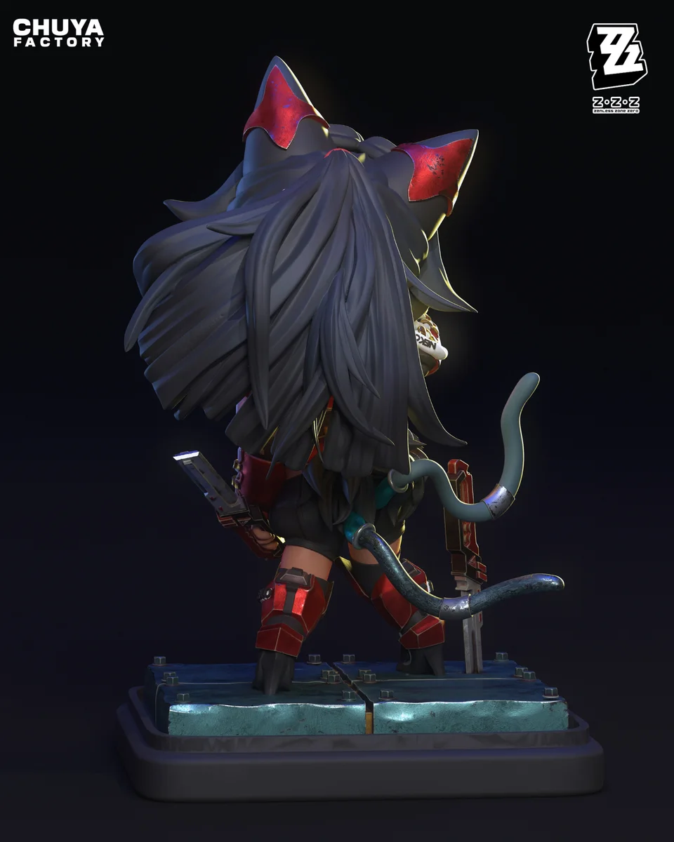 Chibi Nekomata | Fan Art | 3D Printed Resin Model Garage Kit | *Un-Painted* | Chuya Factory 7