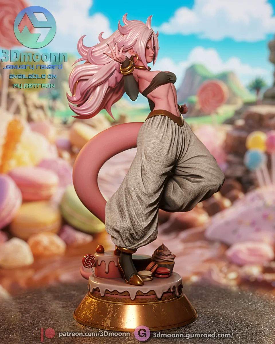 Android 21 | Fan Art | 3D Printed Resin Model Garage Kit | *Un-Painted* | 3DMoonn 4