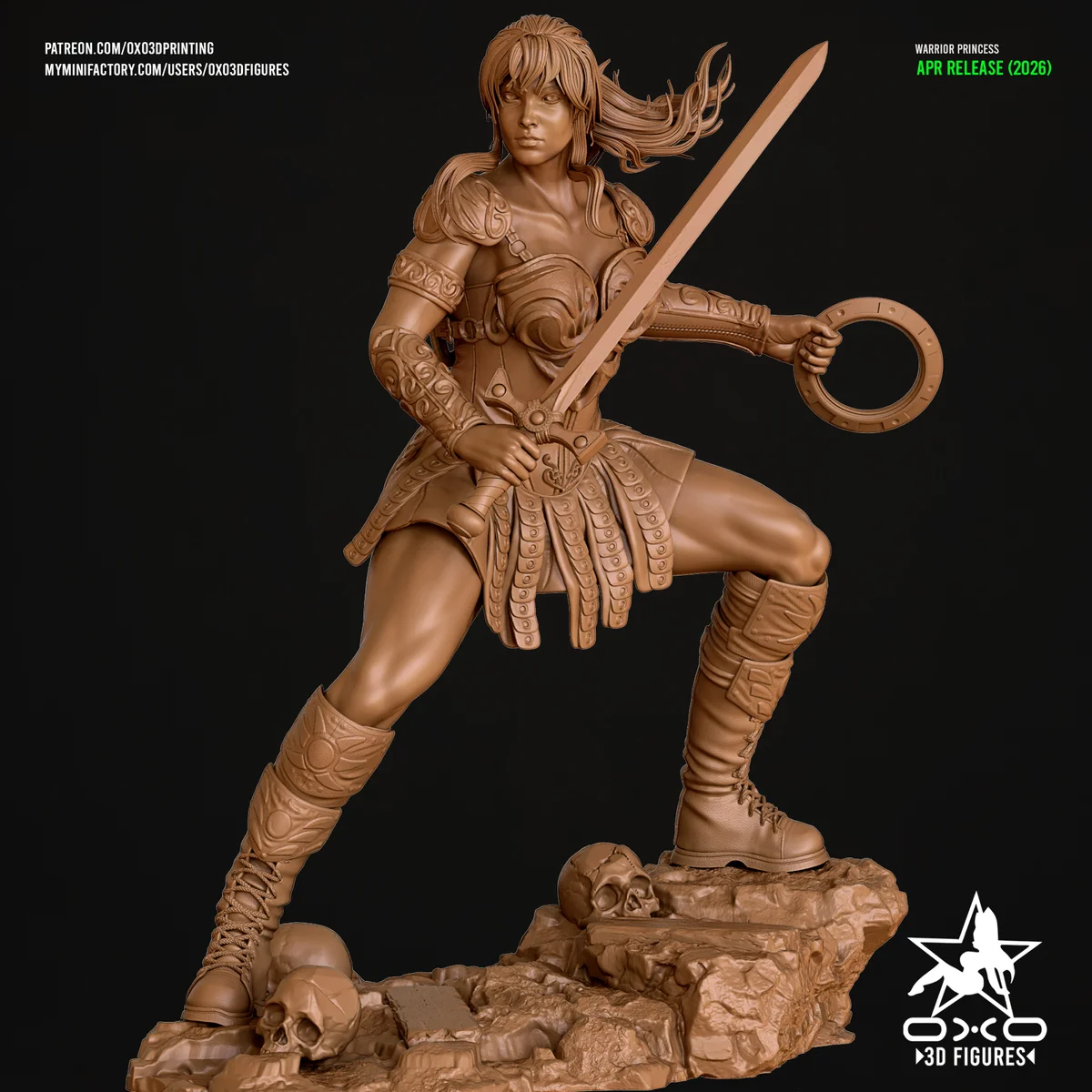 Warrior Princess | Fan Art | 3D Printed Resin Model Garage Kit | *Un-Painted* | OXO3D 4