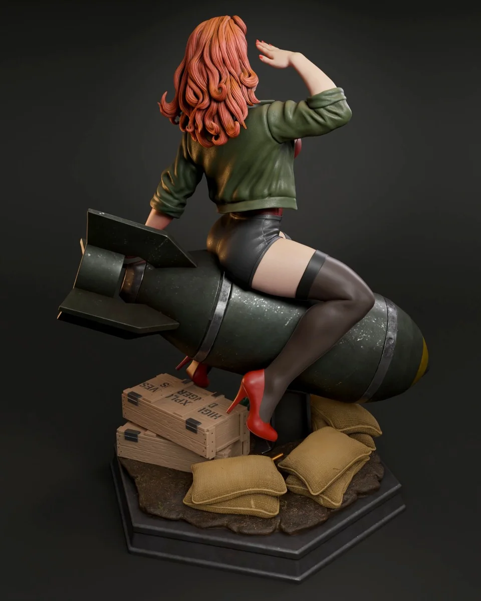 Air Force Bombshell | Fan Art | 3D Printed Resin Model Garage Kit | *Un-Painted* | Abe3D 6