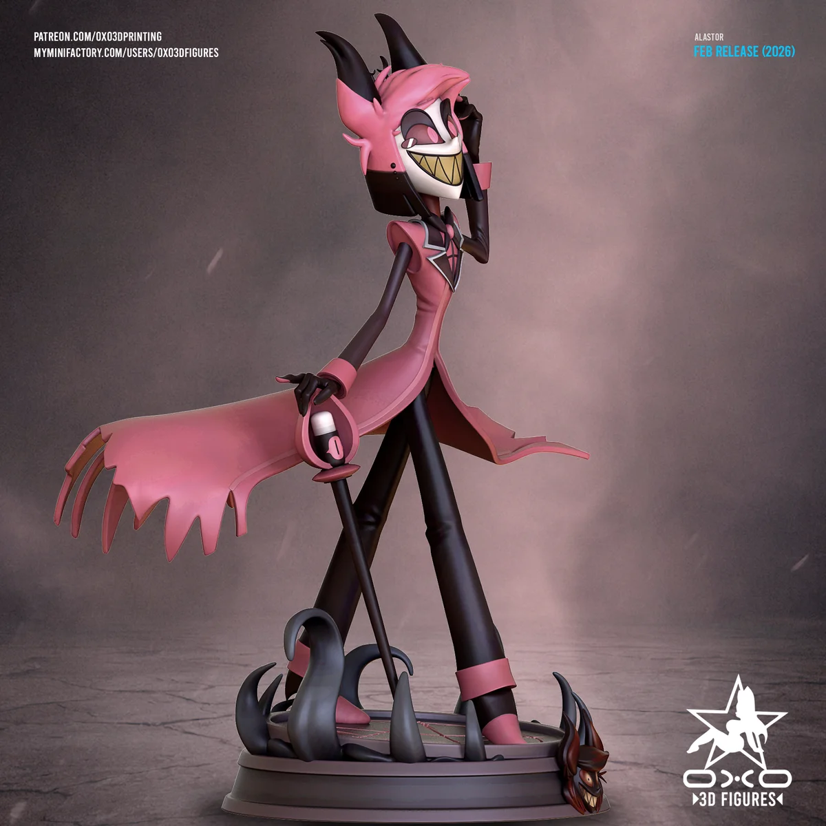 Alastor | Fan Art | 3D Printed Resin Model Garage Kit | *Un-Painted* | OXO3D 3