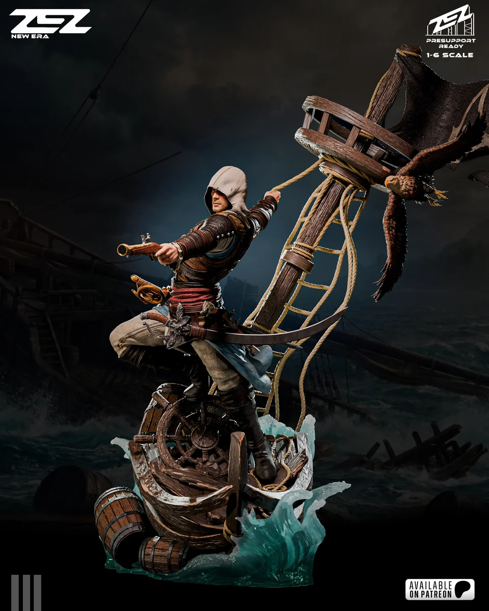 Edward Kenway | Fan Art | 3D Printed Resin Model Garage Kit | *Un-Painted* | ZEZ Studio 7
