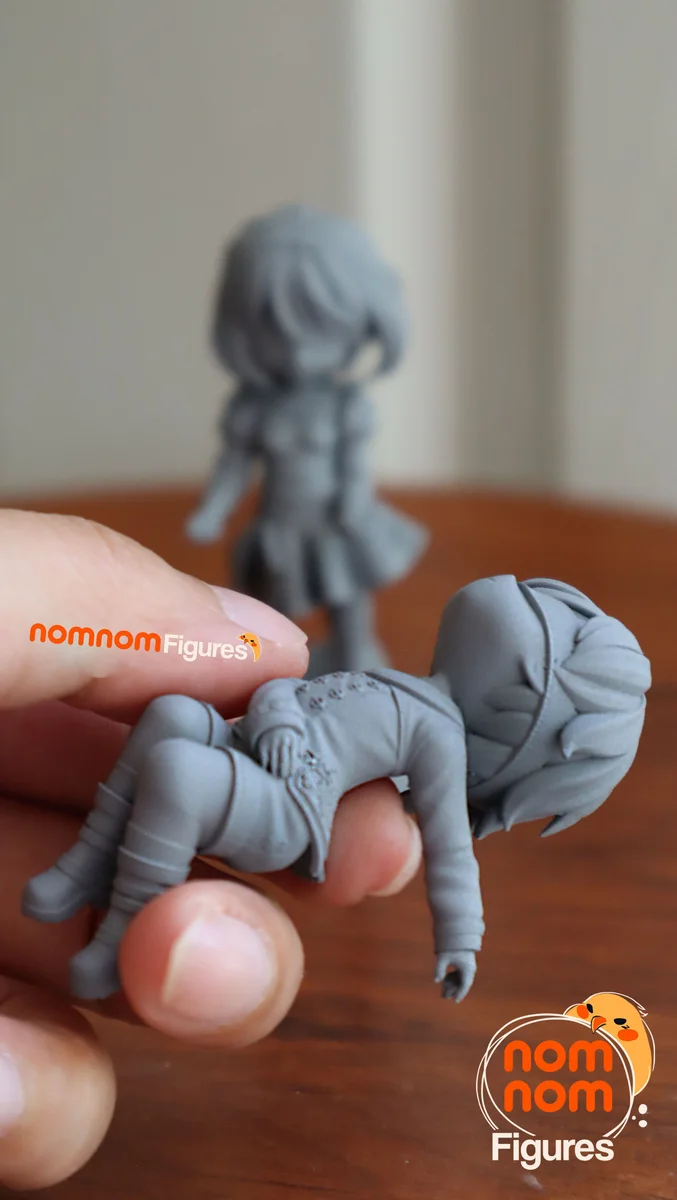 Chibi 2B and 9S | Fan Art | 3D Printed Resin Model Garage Kit | *Un-Painted* | Nomnom 5