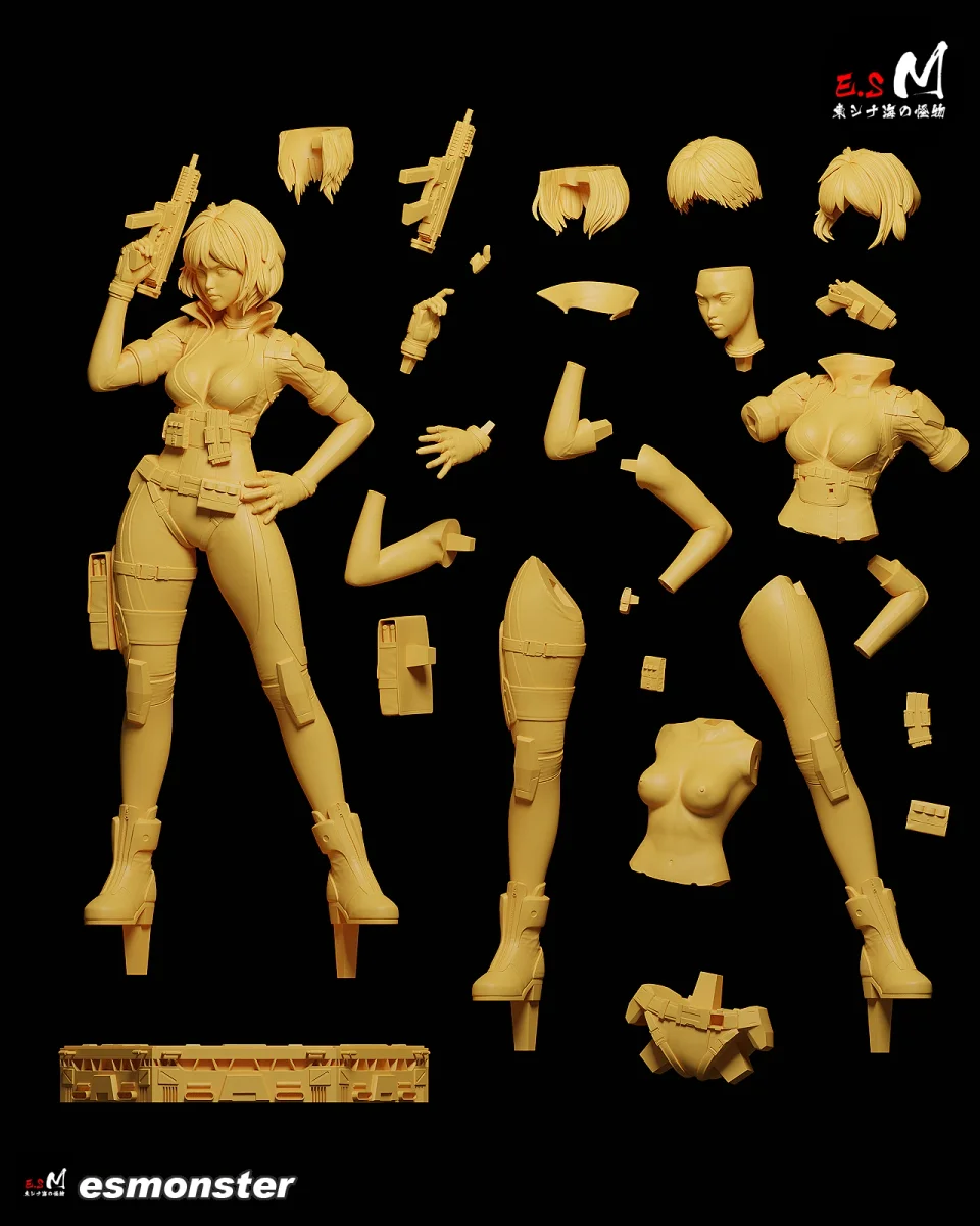 Motoko Kusanagi | Fan Art | 3D Printed Resin Model Garage Kit | *Un-Painted* | ES Monster 8