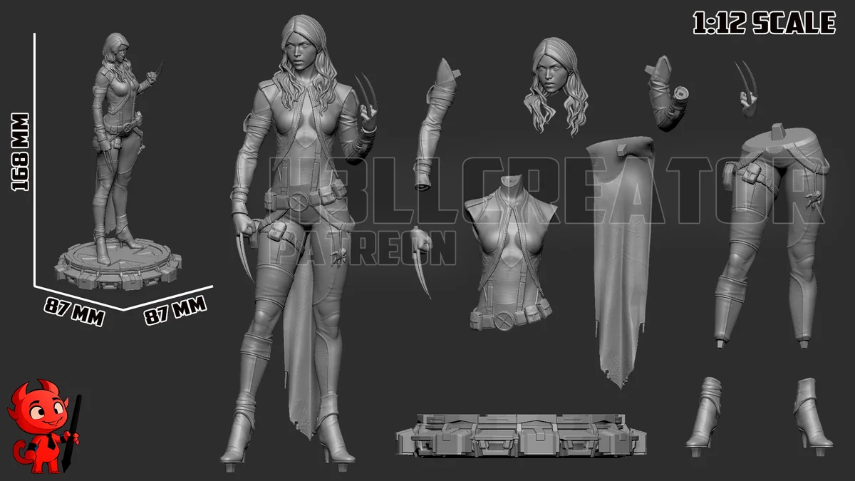X-23 | Fan Art | 3D Printed Resin Model Garage Kit | *Un-Painted* | H3LL Creator 13