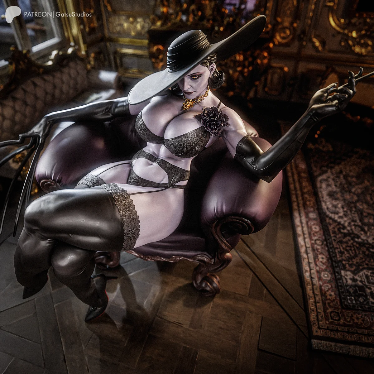 Lady Dimitrescu | Fan Art | 3D Printed Resin Model Garage Kit | *Un-Painted* | Gatsu Studios 3