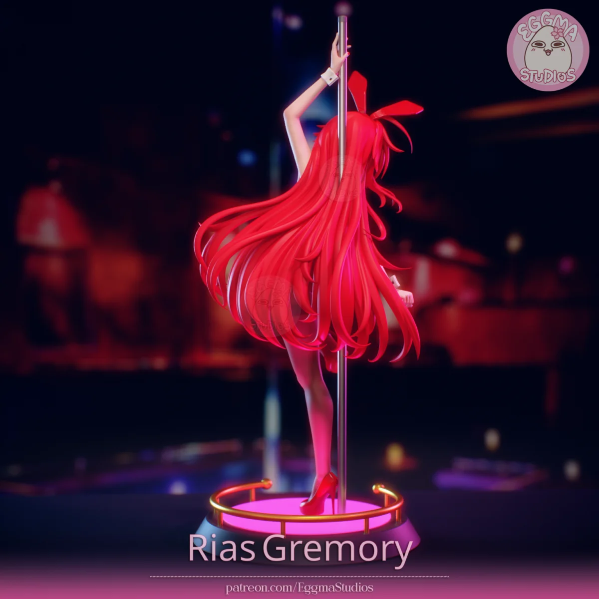 Rias Gremory - (Bunny) | Fan Art | 3D Printed Resin Model Garage Kit | *Un-Painted* | EggmaStudios 4