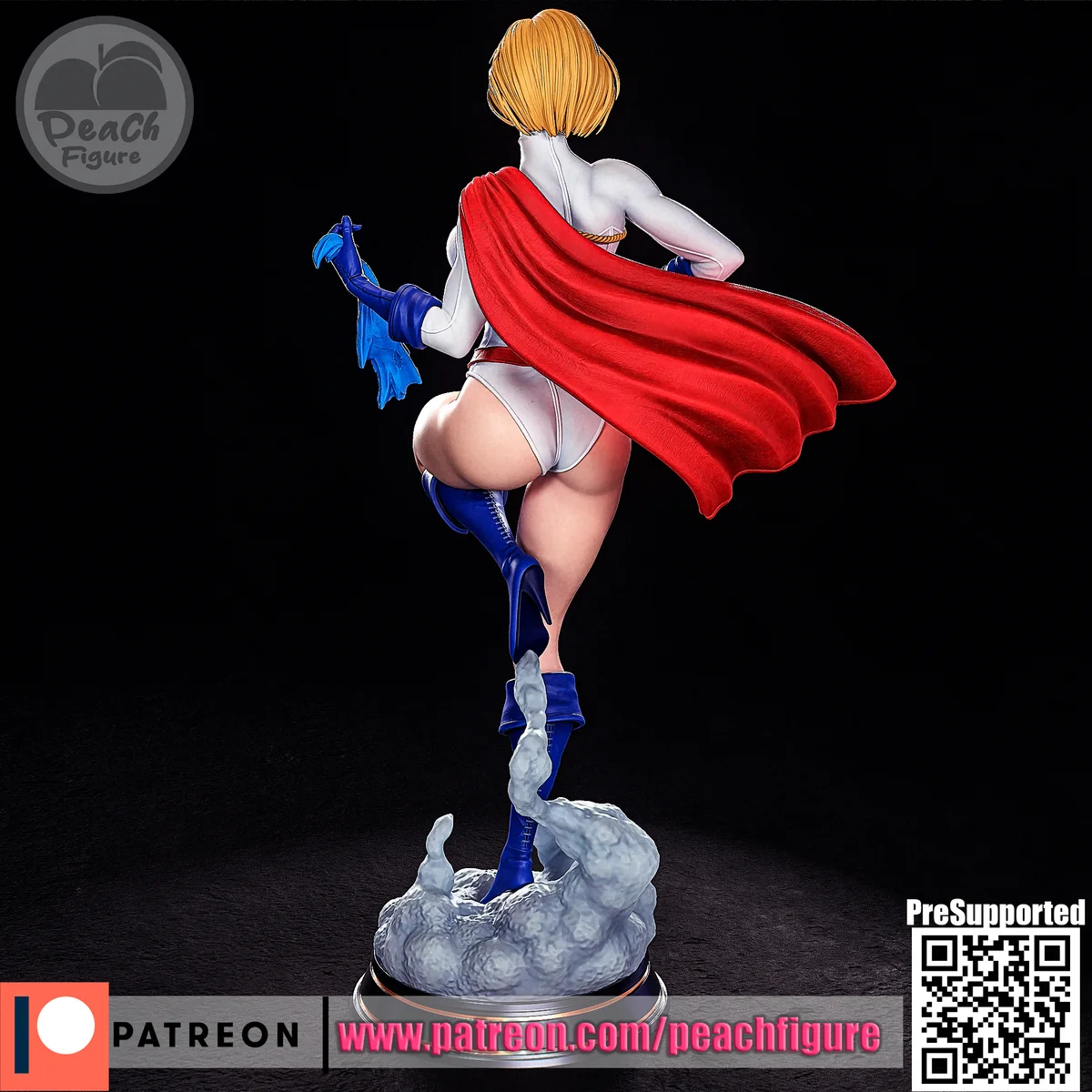 Powergirl v2 | Fan Art | 3D Printed Resin Model Garage Kit | *Un-Painted* | Peach Figure 4