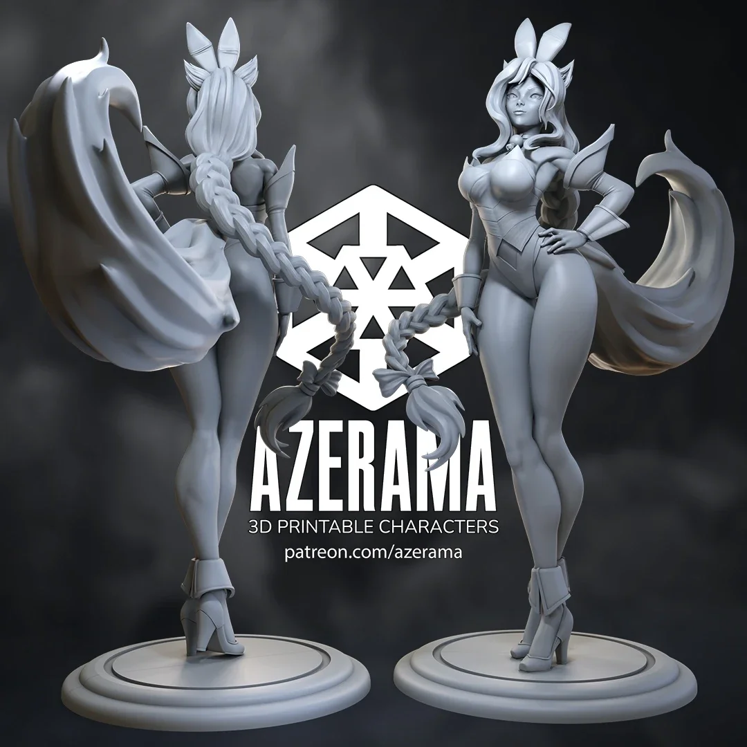 Ahri Bunny | Fan Art | 3D Printed Resin Model Garage Kit | *Un-Painted* | Azerama 5