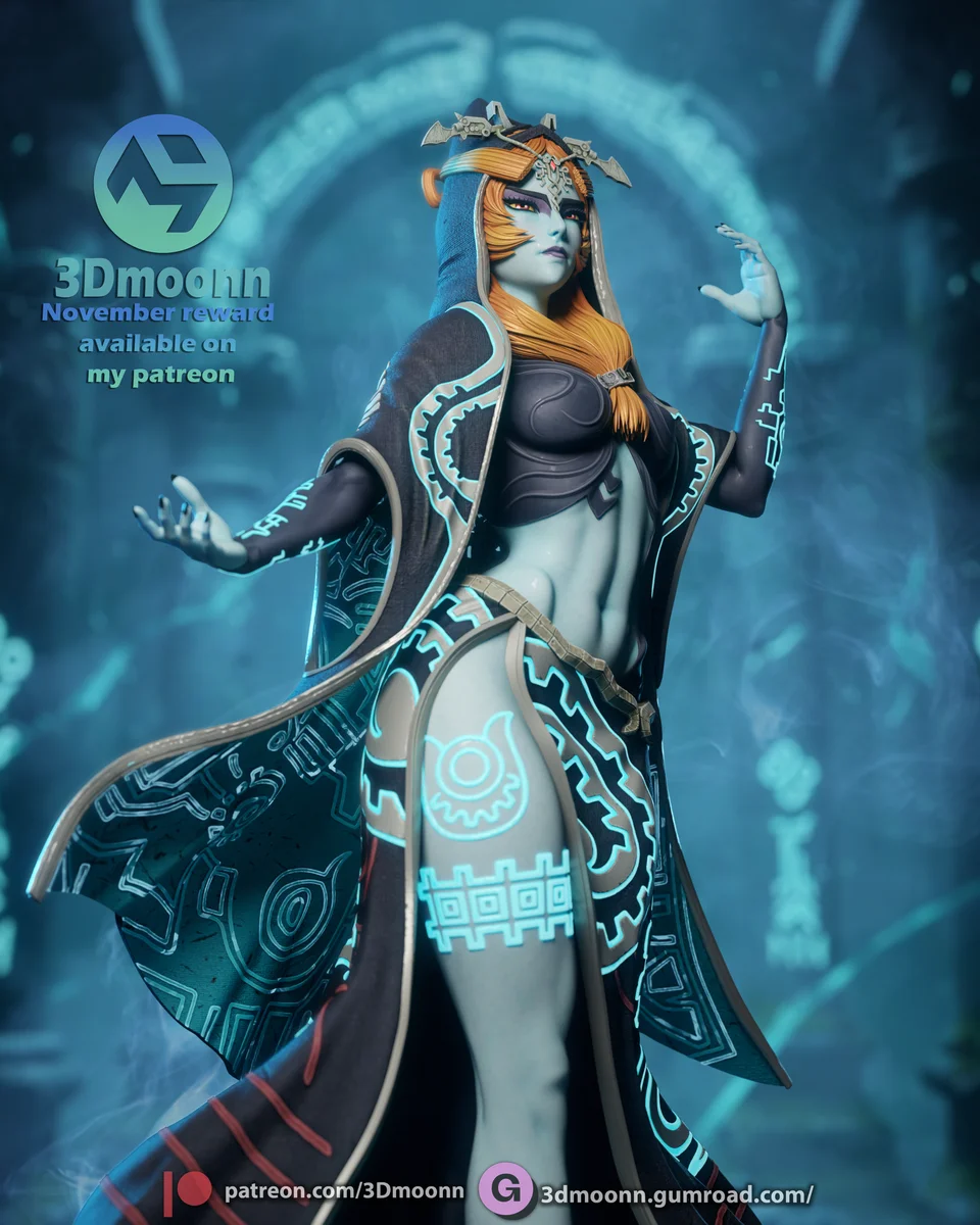 Midna | Fan Art | 3D Printed Resin Model Garage Kit | *Un-Painted* | 3DMoonn 6