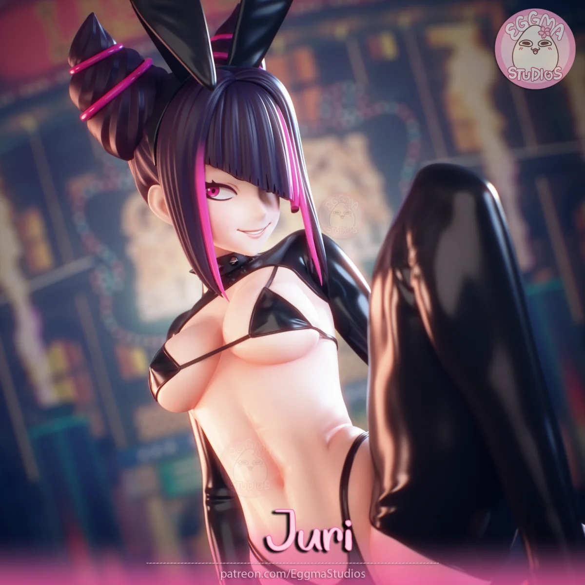 Juri | Fan Art | 3D Printed Resin Model Garage Kit | *Un-Painted* | EggmaStudios