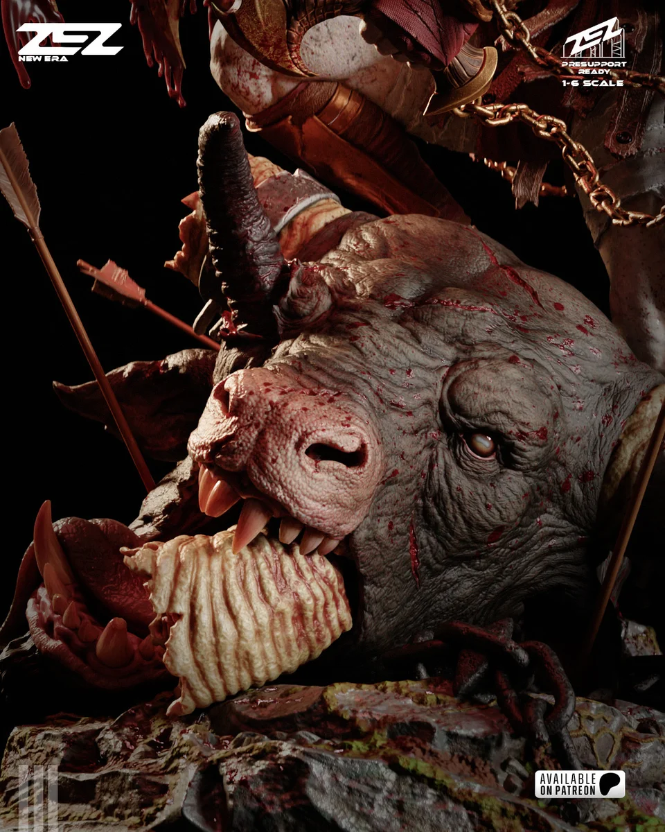 Kratos | Fan Art | 3D Printed Resin Model Garage Kit | *Un-Painted* | ZEZ Studio 11
