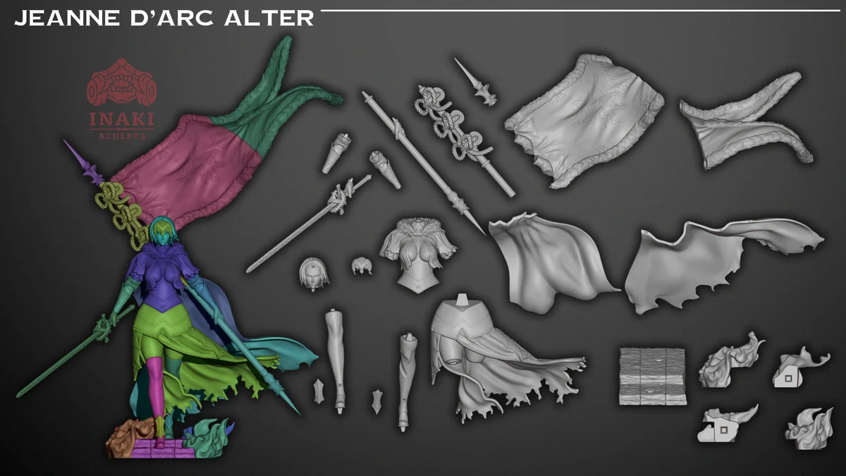 Jeanne D'arc Alter | Fan Art | 3D Printed Resin Model Garage Kit | *Un-Painted* | Inaki Sculpts 5