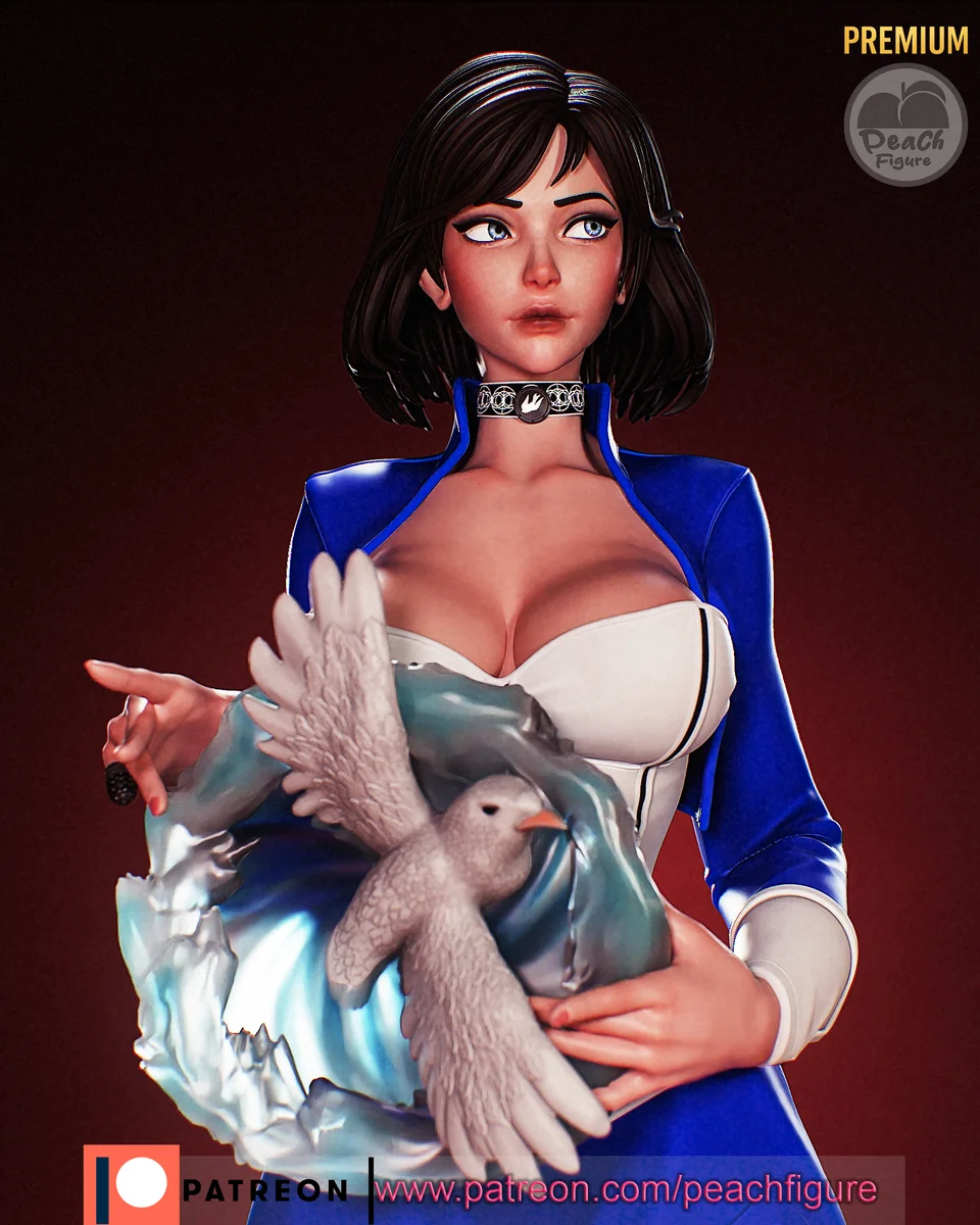 Elizabeth | Fan Art | 3D Printed Resin Model Garage Kit | *Un-Painted* | Peach Figure 3