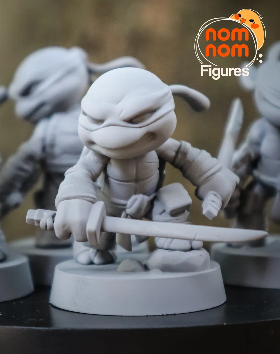 Chibi Ninja Turtles | Fan Art | 3D Printed Resin Model Garage Kit | *Un-Painted* | Nomnom 5