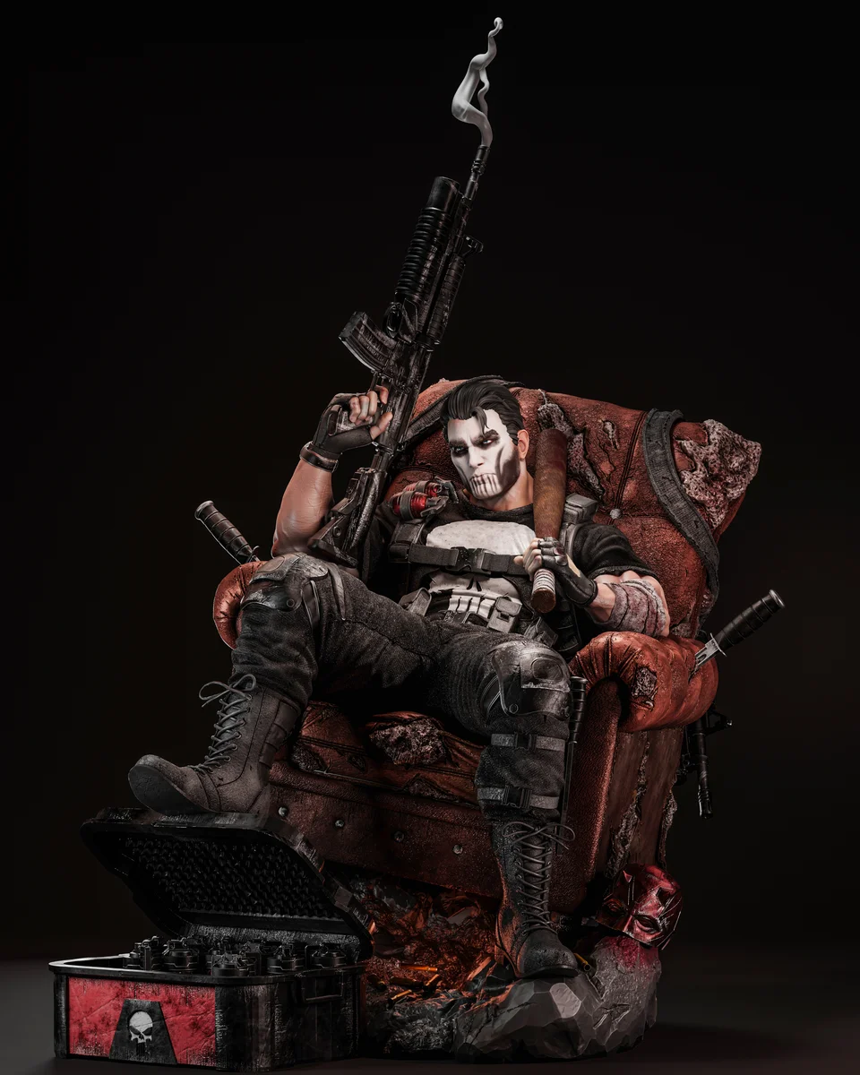 The Punisher | Fan Art | 3D Printed Resin Model Garage Kit | *Un-Painted* | ZEZ Studio 10