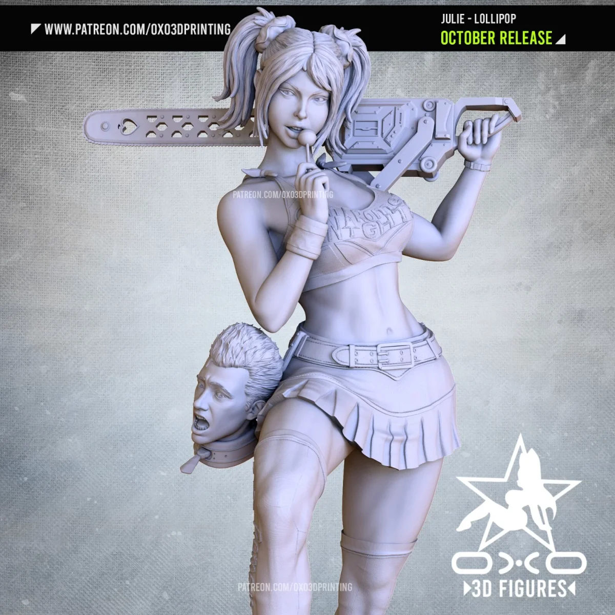 Julie Lollipop | Fan Art | 3D Printed Resin Model Garage Kit | *Un-Painted* | OXO3D 6