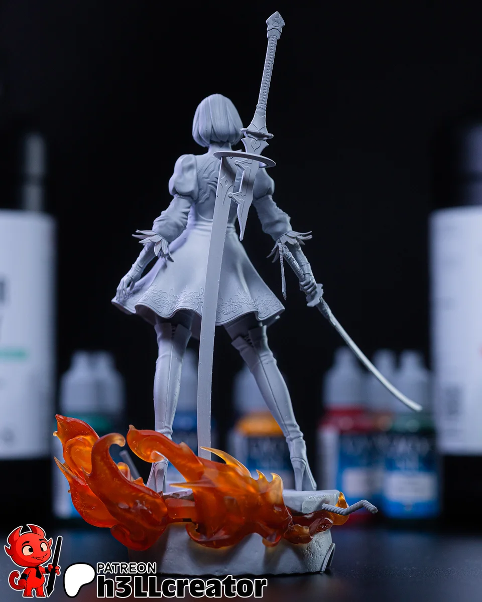2B | Fan Art | 3D Printed Resin Model Garage Kit | *Un-Painted* | H3LL Creator 9