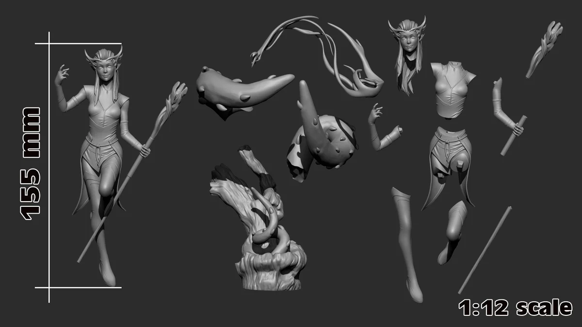 Keyleth | Fan Art | 3D Printed Resin Model Garage Kit | *Un-Painted* | H3LL Creator 7
