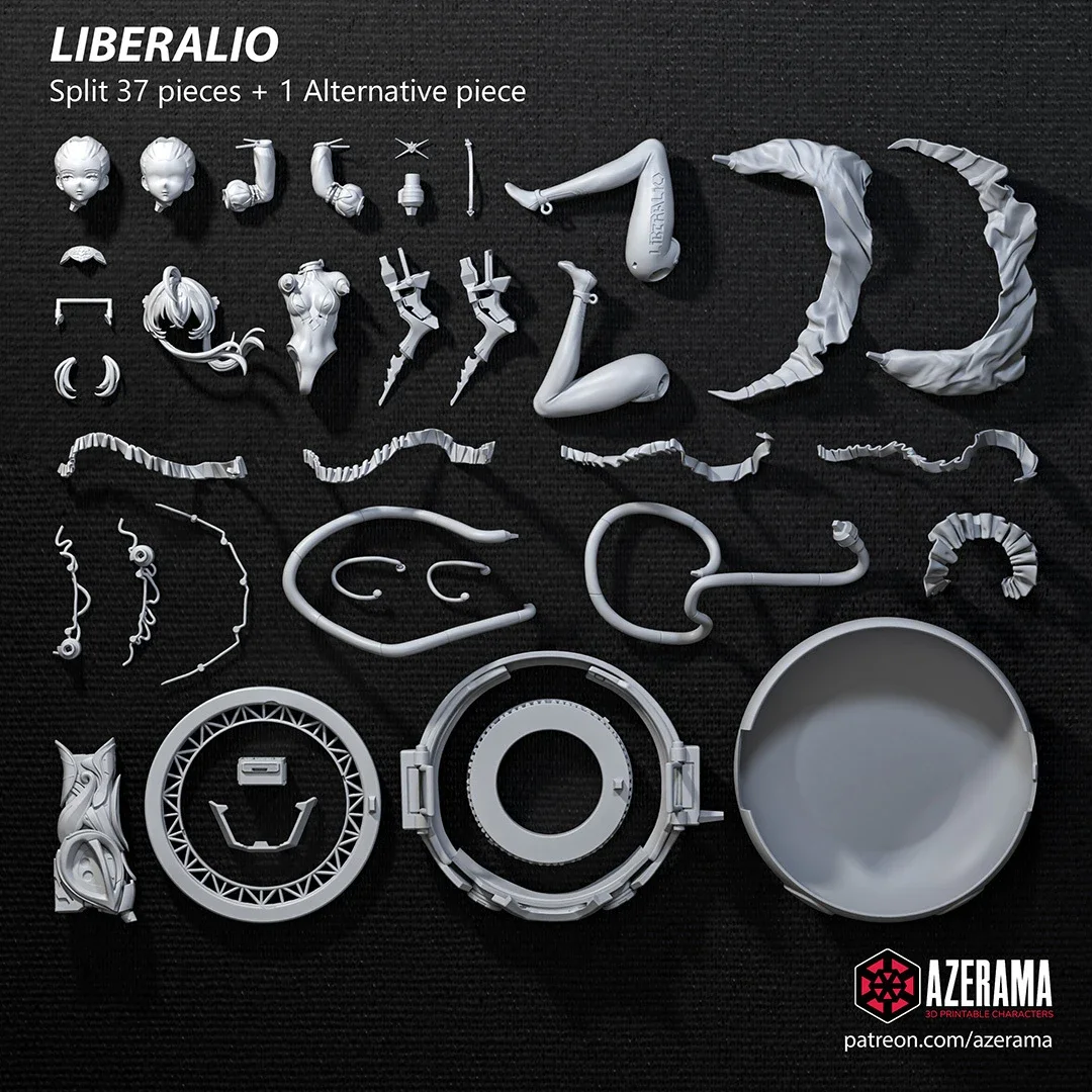 Liberalio | Fan Art | 3D Printed Resin Model Garage Kit | *Un-Painted* | Azerama 4