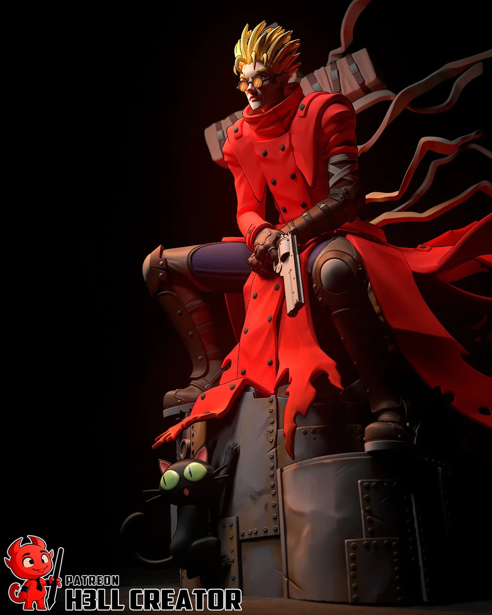 Vash the Stampede | Fan Art | 3D Printed Resin Model Garage Kit | *Un-Painted* | H3LL Creator 4