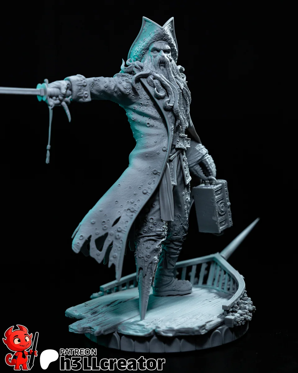 Davy Jones | Fan Art | 3D Printed Resin Model Garage Kit | *Un-Painted* | H3LL Creator 4