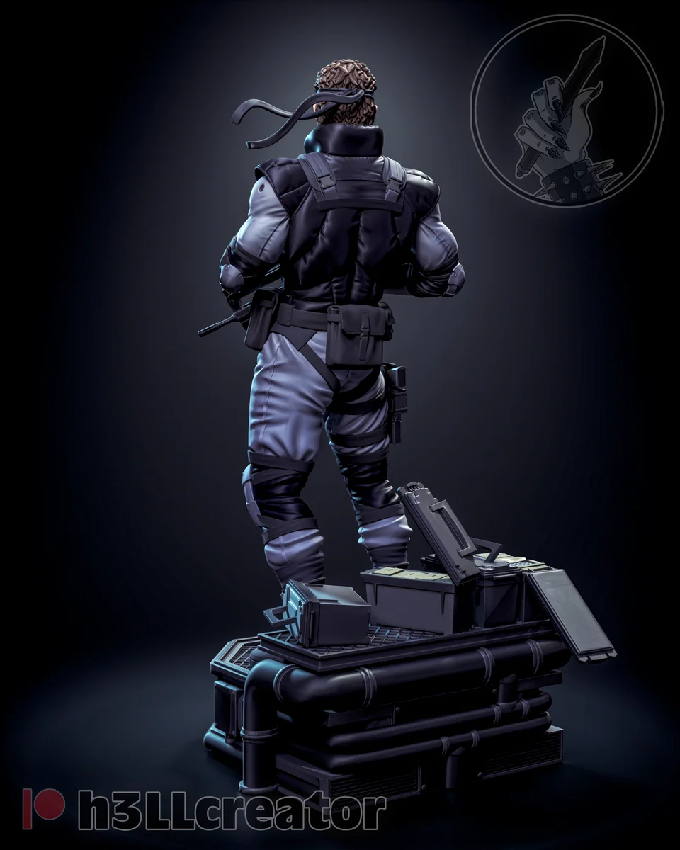 Solid Snake | Fan Art | 3D Printed Resin Model Garage Kit | *Un-Painted* | H3LL Creator 7