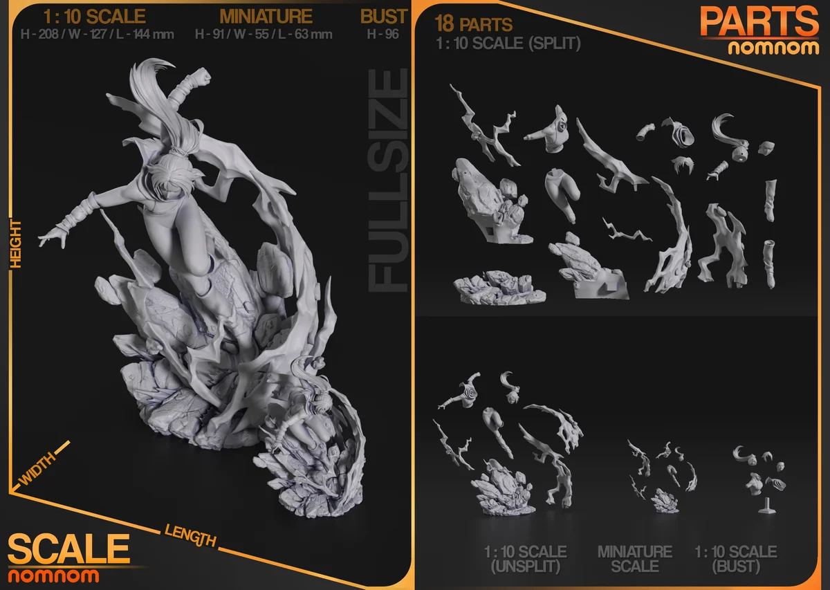 Yoruichi Shihoin | Fan Art | 3D Printed Resin Model Garage Kit | *Un-Painted* | Nomnom 6