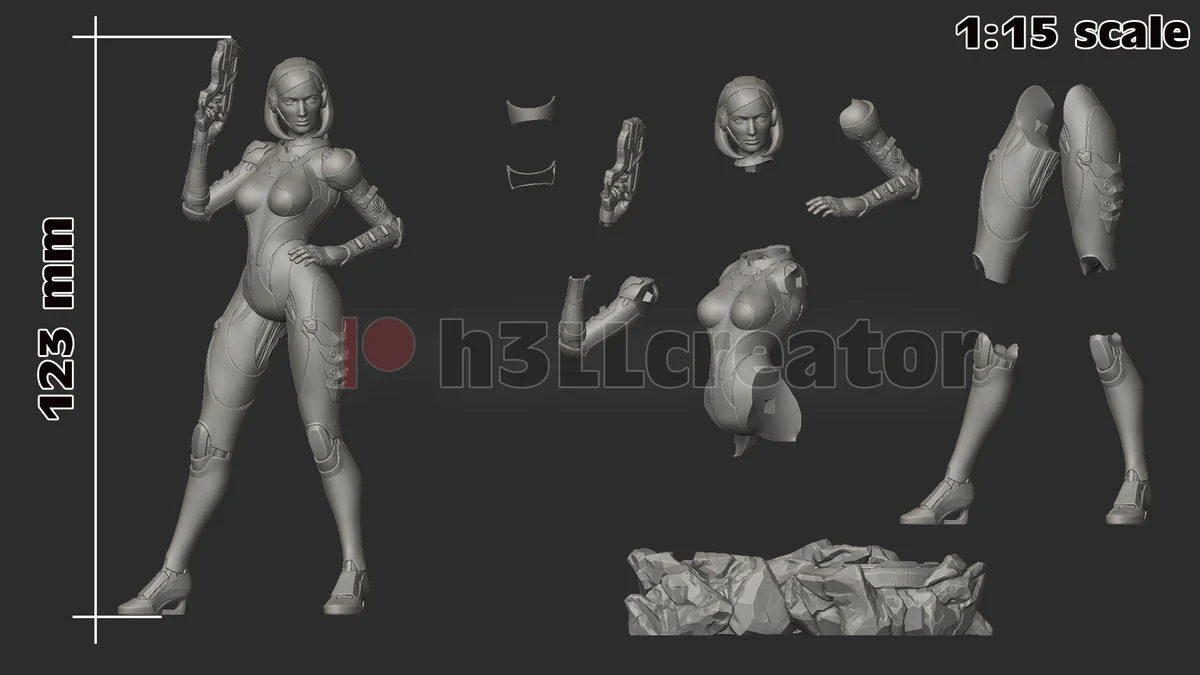 Edi | Fan Art | 3D Printed Resin Model Garage Kit | *Un-Painted* | H3LL Creator 12