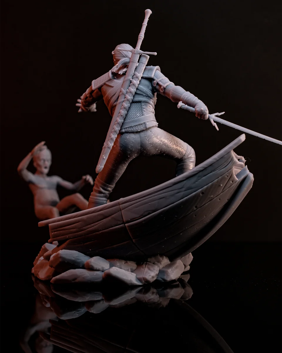 Geralt of Rivia | Fan Art | 3D Printed Resin Model Garage Kit | *Un-Painted* | H3LL Creator 4