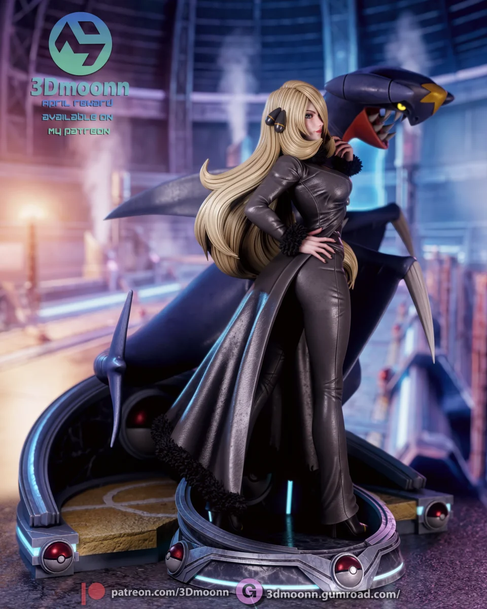 Cynthia | Fan Art | 3D Printed Resin Model Garage Kit | *Un-Painted* | 3DMoonn 3