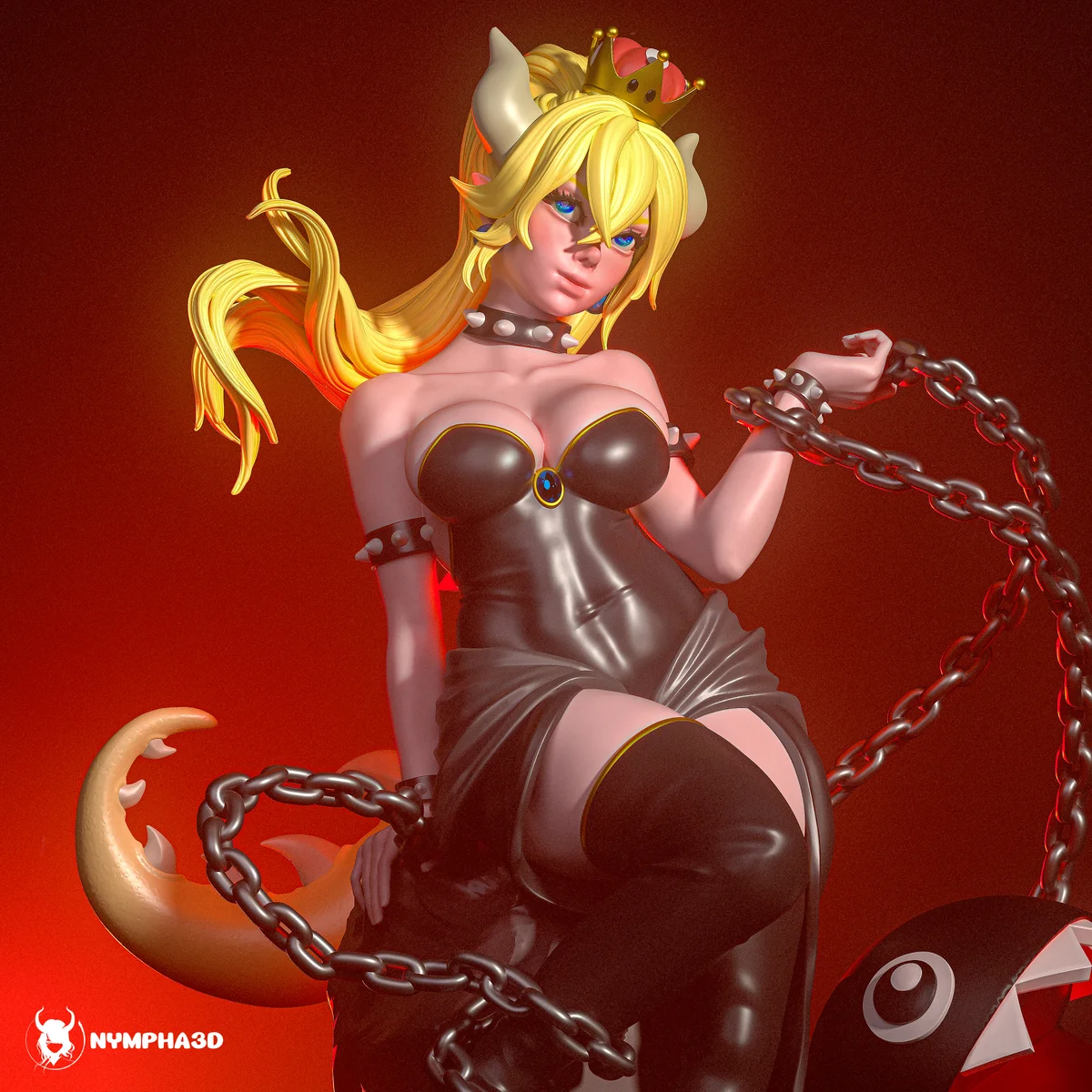 Bowsette | Fan Art | 3D Printed Resin Model Garage Kit | *Un-Painted* | Nympha3D 4