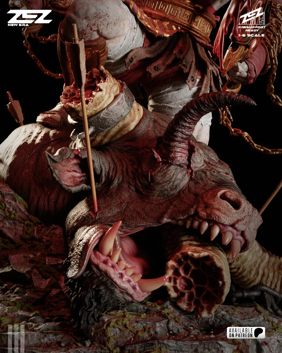 Kratos | Fan Art | 3D Printed Resin Model Garage Kit | *Un-Painted* | ZEZ Studio 10