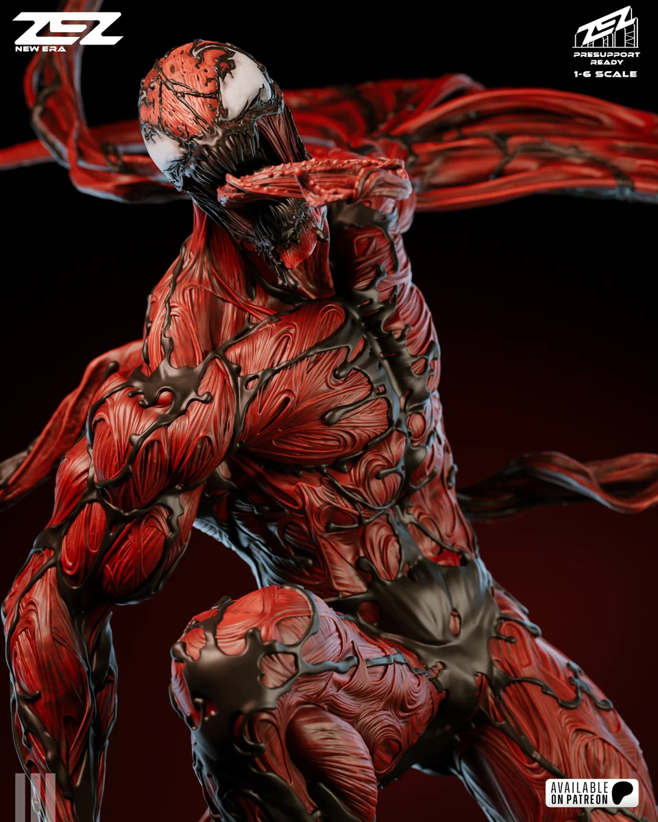 Carnage | Fan Art | 3D Printed Resin Model Garage Kit | *Un-Painted* | ZEZ Studio 10