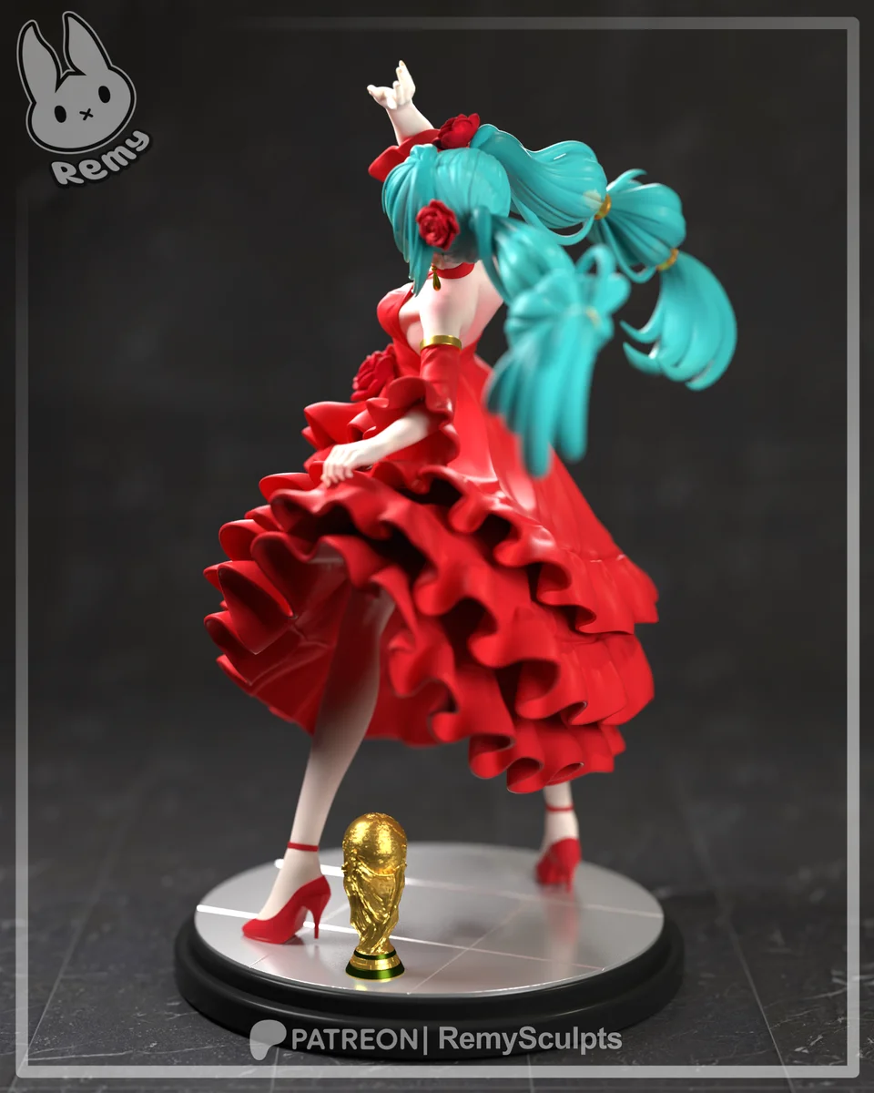 Hatsune Miku (Spanish) | Fan Art | 3D Printed Resin Model Garage Kit | *Un-Painted* | Remy Sculpts 7