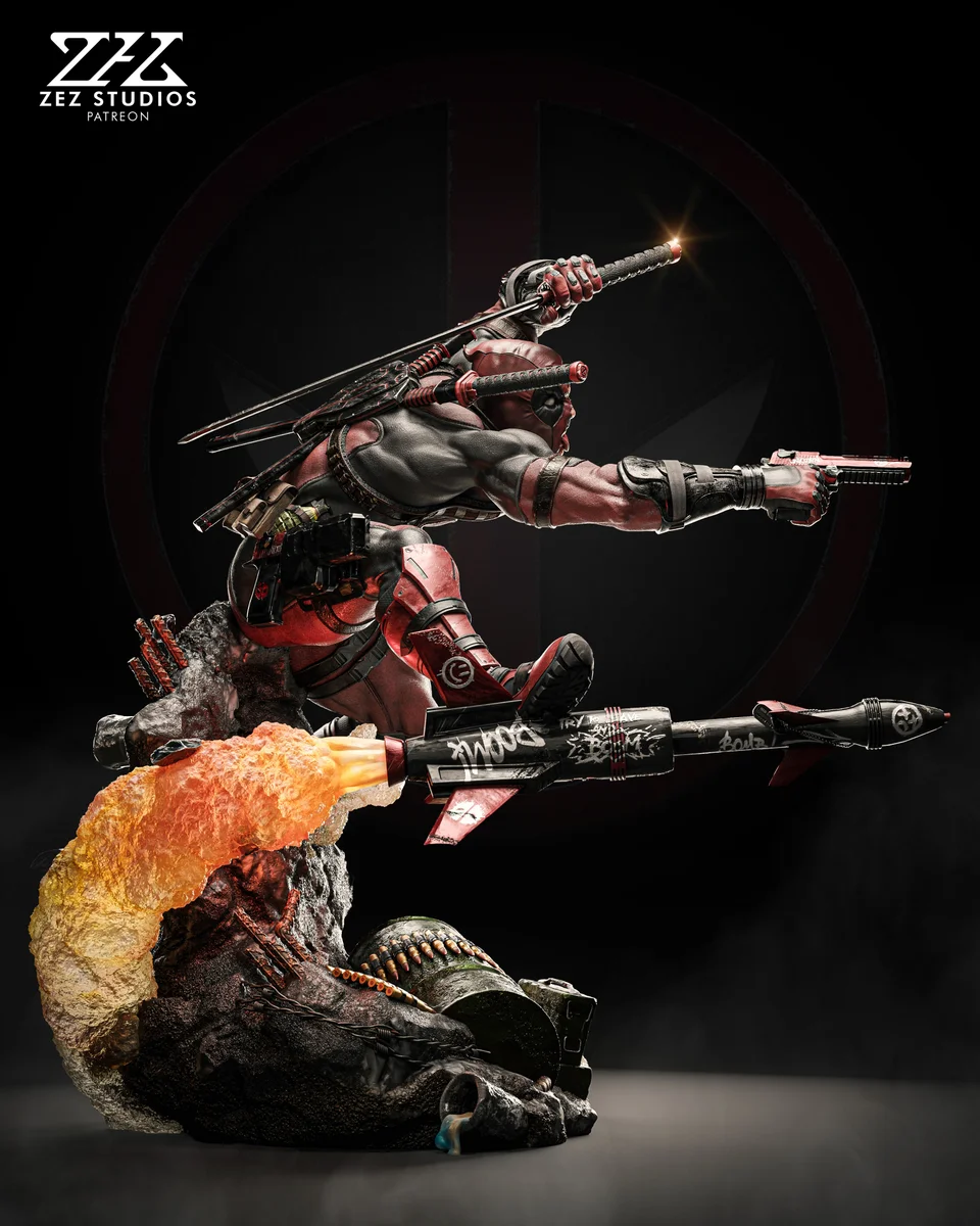 Deadpool | Fan Art | 3D Printed Resin Model Garage Kit | *Un-Painted* | ZEZ Studio 7